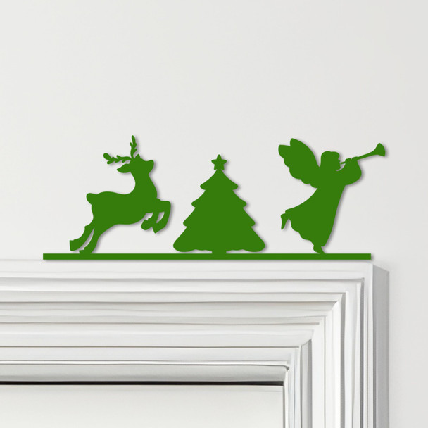 Door Topper Christmas Decor Angel Tree Various Colours Decorative Sign