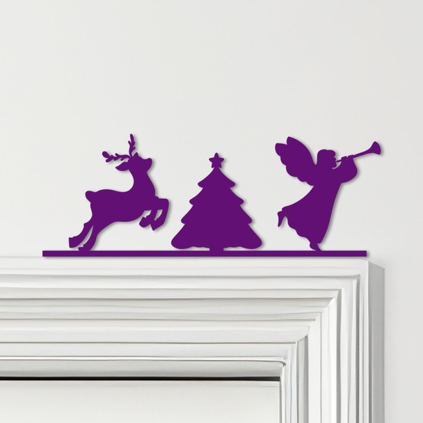 Door Topper Christmas Decor Angel Tree Various Colours Decorative Sign