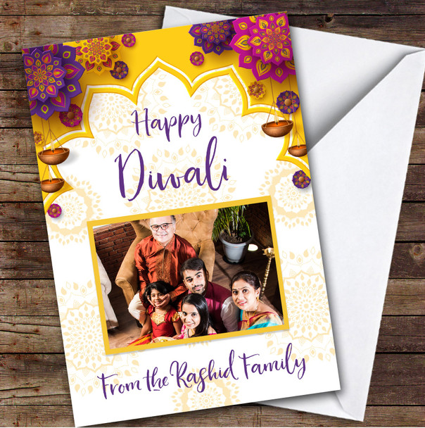 Personalised Diwali Card For Anyone Photo Yellow