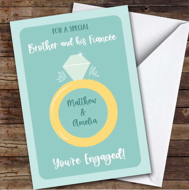 Personalised Engagement Card For Brother And His Fiancee Ring