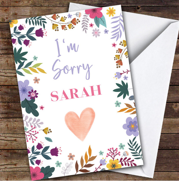 Personalised I'm Sorry Card For Anyone Flowers Bright Personalised I'm Sorry Card For Anyone Flowers Bright