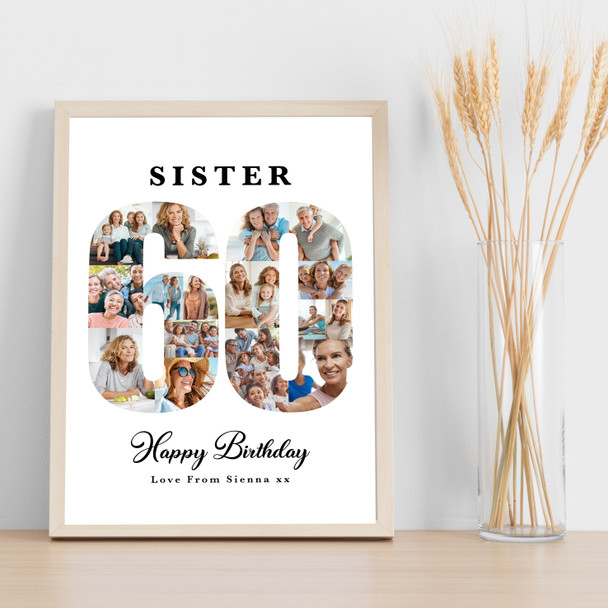 Photo Collage 60th Birthday Custom Gift For Her 18-Photo 60 Print Or Canvas Photo Collage 60th Birthday Custom Gift For Her 18-Photo 60 Print Or Canvas