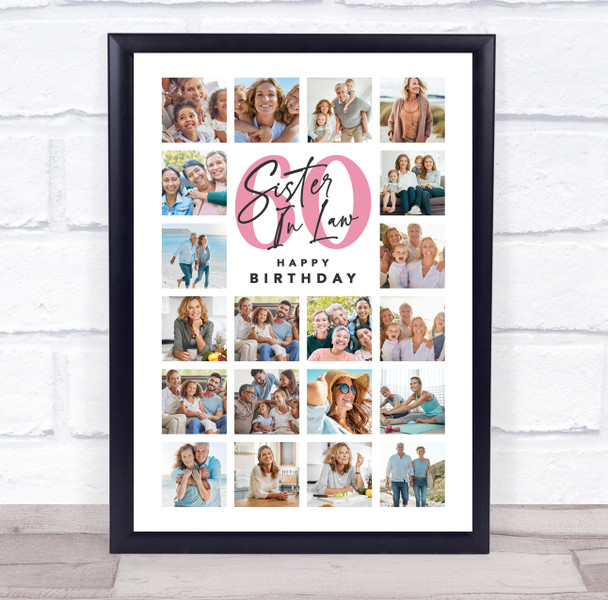 Photo Collage 60th Birthday Gift For Sister-In-Law 20-Photo Print Or Canvas Photo Collage 60th Birthday Gift For Sister-In-Law 20-Photo Print Or Canvas