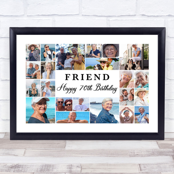 Photo Collage 70th Birthday Custom Gift For Friend 22-Photo Print Or Canvas