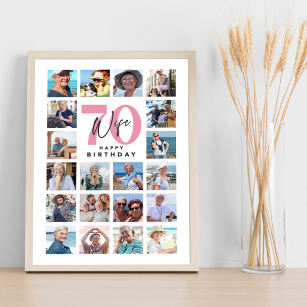 Photo Collage 70th Birthday Gift For Wife 20-Photo Portrait Print Or Canvas Photo Collage 70th Birthday Gift For Wife 20-Photo Portrait Print Or Canvas