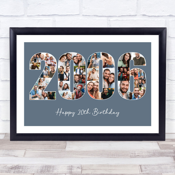 Photo Collage Blue Birthday Gift For Him 34-Photo Year 2006 Print Or Canvas Photo Collage Blue Birthday Gift For Him 34-Photo Year 2006 Print Or Canvas