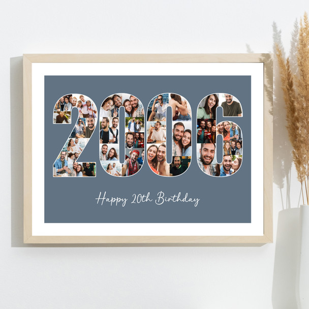 Photo Collage Blue Birthday Gift For Him 34-Photo Year 2006 Print Or Canvas Photo Collage Blue Birthday Gift For Him 34-Photo Year 2006 Print Or Canvas