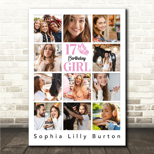 Photo Collage 11-Photo 17th Birthday Gift For Teenager Girl Print Or Canvas Photo Collage 11-Photo 17th Birthday Gift For Teenager Girl Print Or Canvas