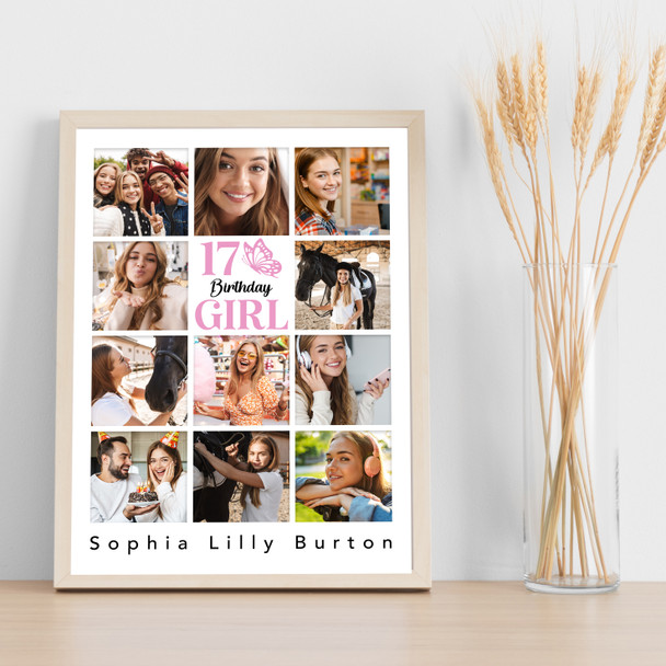 Photo Collage 11-Photo 17th Birthday Gift For Teenager Girl Print Or Canvas Photo Collage 11-Photo 17th Birthday Gift For Teenager Girl Print Or Canvas