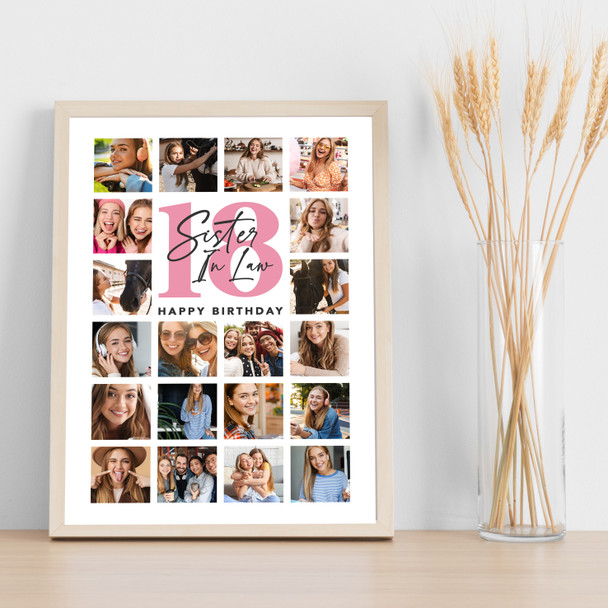 Photo Collage 18th Birthday Gift For Sister-In-Law 20-Photo Print Or Canvas Photo Collage 18th Birthday Gift For Sister-In-Law 20-Photo Print Or Canvas