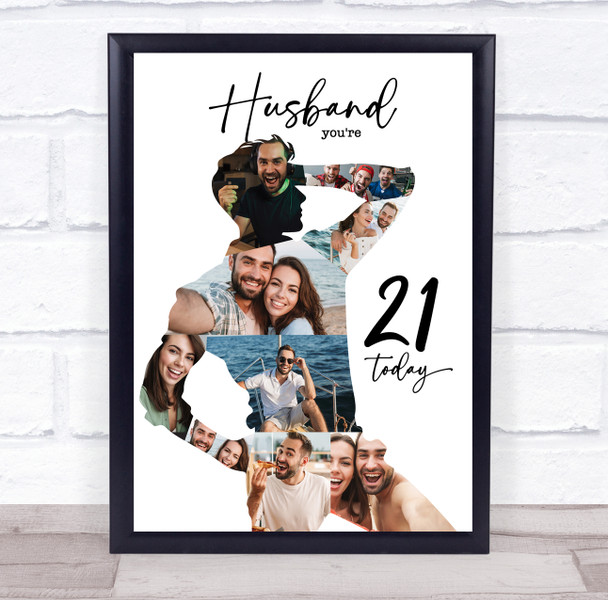 Photo Collage 21st Birthday Custom Gift For Husband 9-Photo Print Or Canvas Photo Collage 21st Birthday Custom Gift For Husband 9-Photo Print Or Canvas