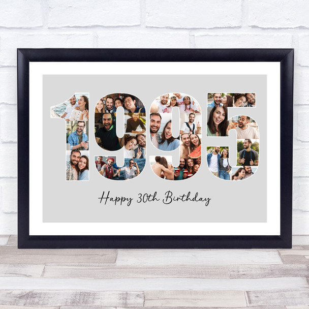 Photo Collage 22-Photo Birthday Gift For Him Grey Year 1995 Print Or Canvas Photo Collage 22-Photo Birthday Gift For Him Grey Year 1995 Print Or Canvas