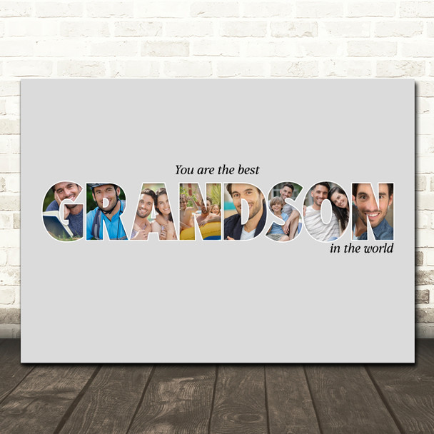 Photo Collage 8-Photo Custom Gift For Grandson Any Occasion Print Or Canvas