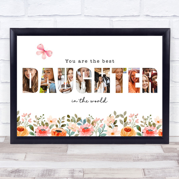 Photo Collage Floral 8-Photo Gift For Daughter Any Occasion Print Or Canvas