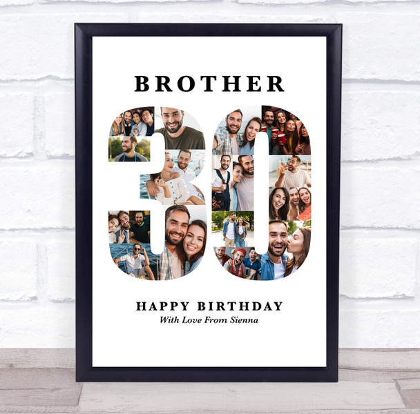 Photo Collage 30th Birthday Gift For Him 18-Photo 30 White Print Or Canvas Photo Collage 30th Birthday Gift For Him 18-Photo 30 White Print Or Canvas
