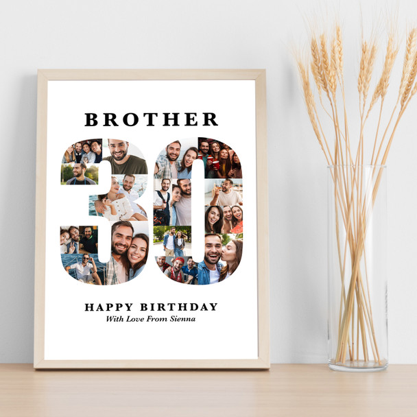 Photo Collage 30th Birthday Gift For Him 18-Photo 30 White Print Or Canvas Photo Collage 30th Birthday Gift For Him 18-Photo 30 White Print Or Canvas