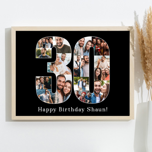 Photo Collage 30th Birthday Gift For Him 18-Photo 30 Black Print Or Canvas Photo Collage 30th Birthday Gift For Him 18-Photo 30 Black Print Or Canvas