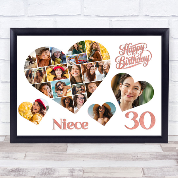 Photo Collage 30th Birthday Gift For Niece 20-Photo Hearts Print Or Canvas Photo Collage 30th Birthday Gift For Niece 20-Photo Hearts Print Or Canvas