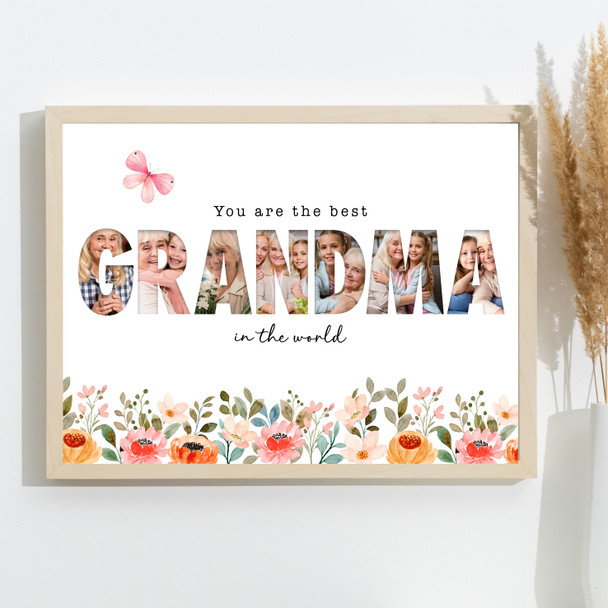 Photo Collage Floral 7-Photo Gift For Grandma Any Occasion Print Or Canvas Photo Collage Floral 7-Photo Gift For Grandma Any Occasion Print Or Canvas