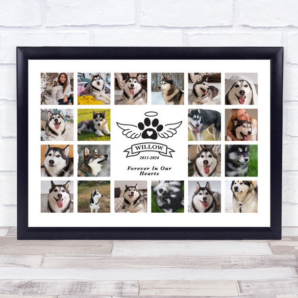 Photo Collage Pets Memorial Gift For Anyone 20-Photo Paw Print Or Canvas