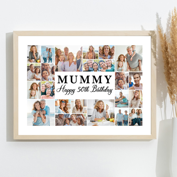 Photo Collage 50th Birthday Personalised Gift For Mummy 22-Photo Print Or Canvas