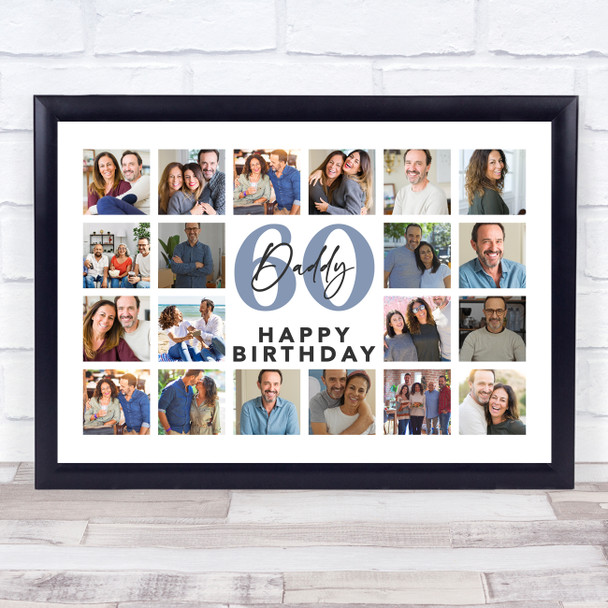 Photo Collage 60th Birthday Personalised Gift For Daddy 20-Photo Print Or Canvas Photo Collage 60th Birthday Personalised Gift For Daddy 20-Photo Print Or Canvas