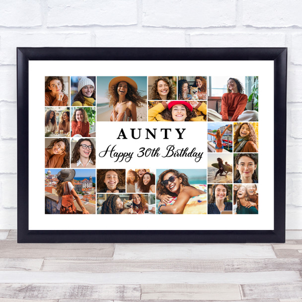 Photo Collage 30th Birthday Personalised Gift For Aunty 22-Photo Print Or Canvas