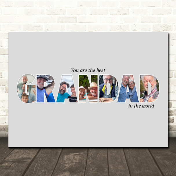 Photo Collage 7-Photo Personalised Gift For Grandad Any Occasion Print Or Canvas
