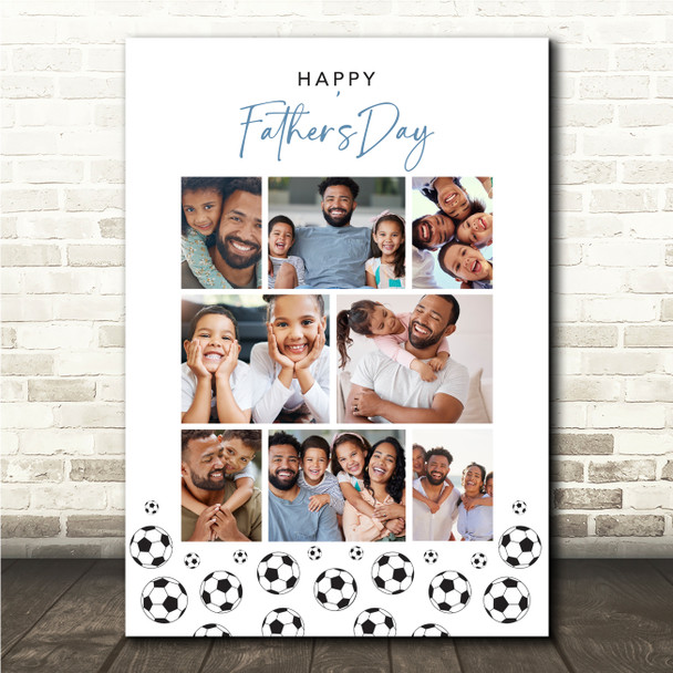 Photo Collage Father's Day Personalised Gift 8-Photo Footballs Print Or Canvas Photo Collage Father's Day Personalised Gift 8-Photo Footballs Print Or Canvas