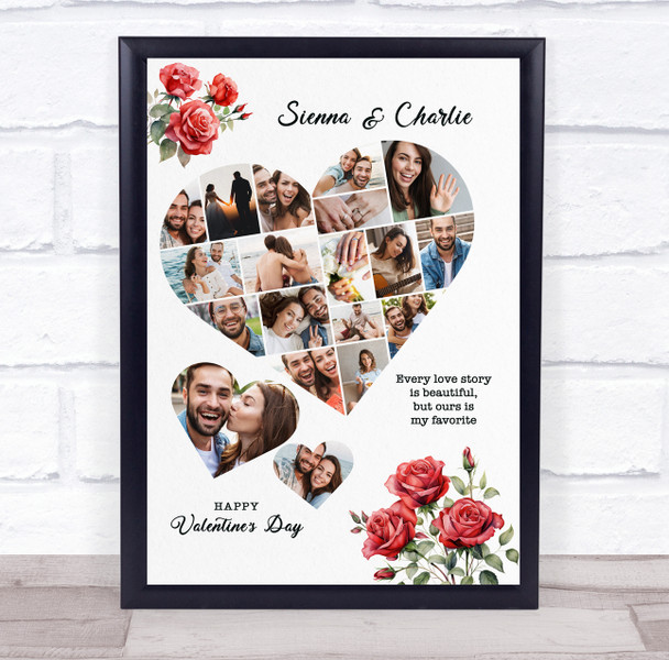 Photo Collage Valentine's Day Personalised Gift 19-Photo Roses Print Or Canvas Photo Collage Valentine's Day Personalised Gift 19-Photo Roses Print Or Canvas