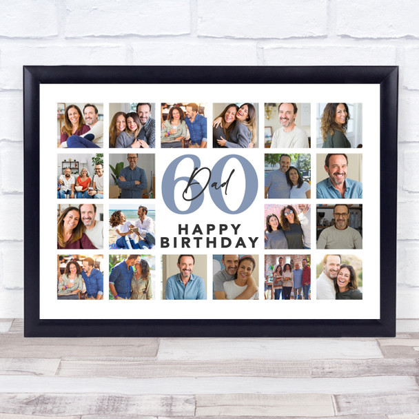 Photo Collage 60th Birthday Personalised Gift For Dad 20-Photo Print Or Canvas Photo Collage 60th Birthday Personalised Gift For Dad 20-Photo Print Or Canvas