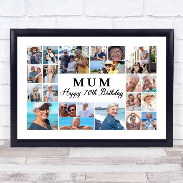Photo Collage 70th Birthday Personalised Gift For Mum 22-Photo Print Or Canvas Photo Collage 70th Birthday Personalised Gift For Mum 22-Photo Print Or Canvas