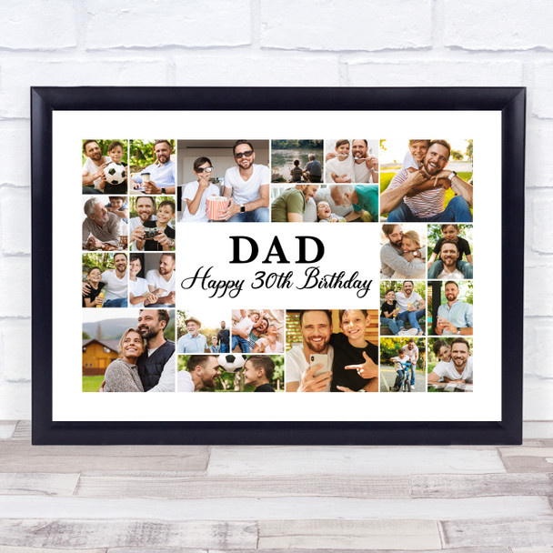 Photo Collage 30th Birthday Personalised Gift For Dad 22-Photo Print Or Canvas Photo Collage 30th Birthday Personalised Gift For Dad 22-Photo Print Or Canvas