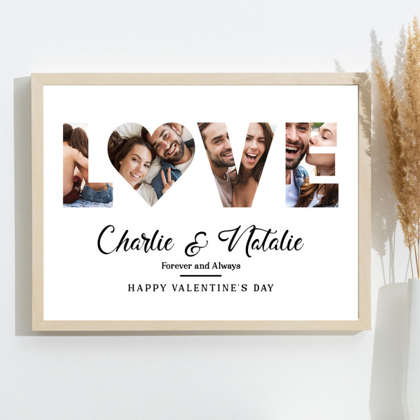 Photo Collage Valentine's Day Personalised Gift 4-Photo Love Print Or Canvas
