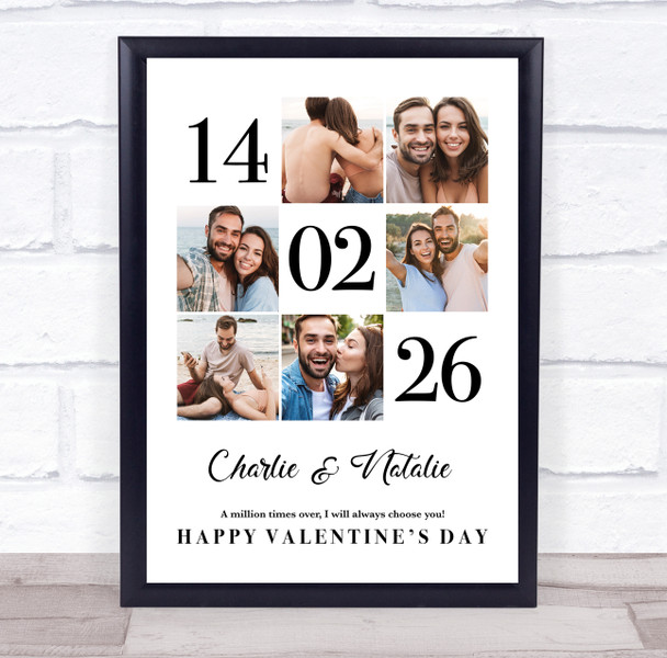 Photo Collage Valentine's Day Personalised Gift 6-Photo Date Print Or Canvas Photo Collage Valentine's Day Personalised Gift 6-Photo Date Print Or Canvas