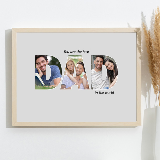 Photo Collage 3-Photo Personalised Gift For Dad Any Occasion Print Or Canvas