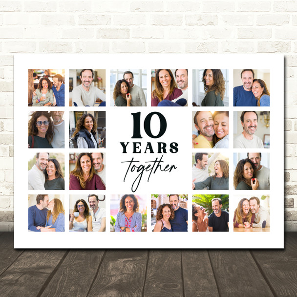 Photo Collage Wedding Anniversary Personalised Gift 20-Photo Print Or Canvas