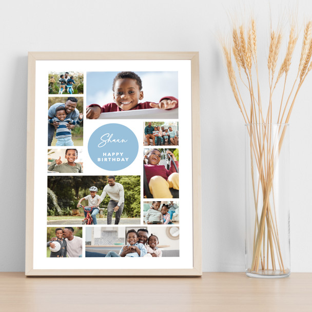 Photo Collage Kids Boys Birthday Personalised Gift 10-Photo Print Or Canvas