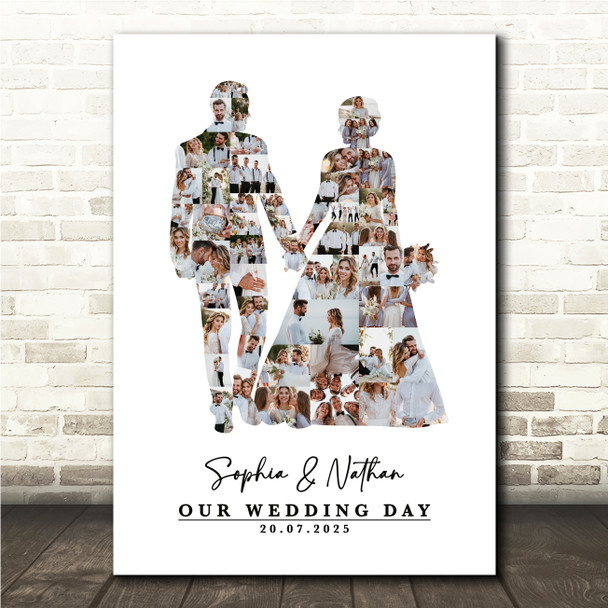 Photo Collage Wedding Personalised Gift 53-Photo Wedding Print Or Canvas