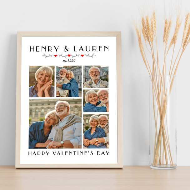 Photo Collage Valentine's Day Personalised Gift 6-Photo Print Or Canvas