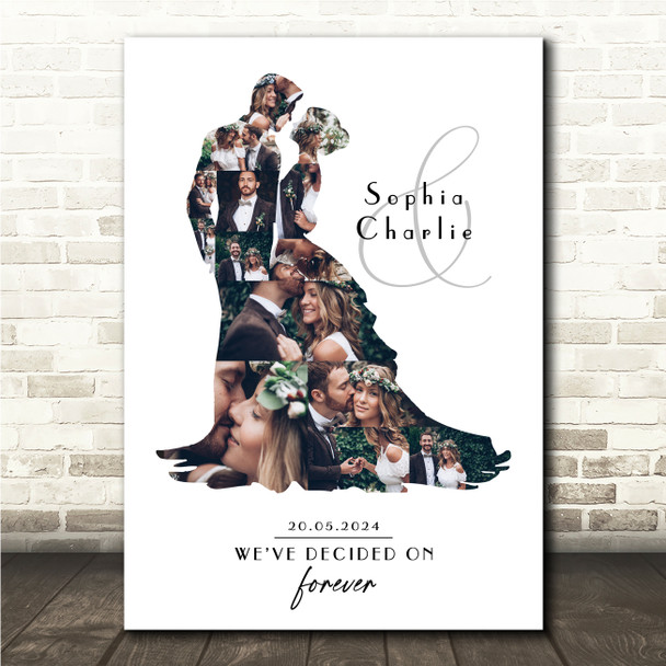 Photo Collage Wedding Personalised Gift 14-Photo Couple Print Or Canvas