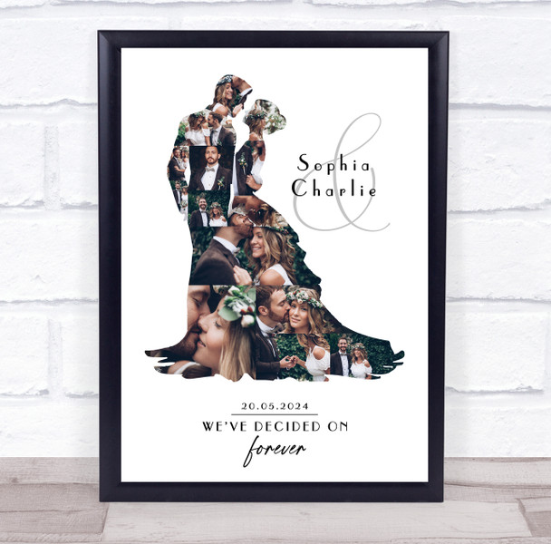 Photo Collage Wedding Personalised Gift 14-Photo Couple Print Or Canvas