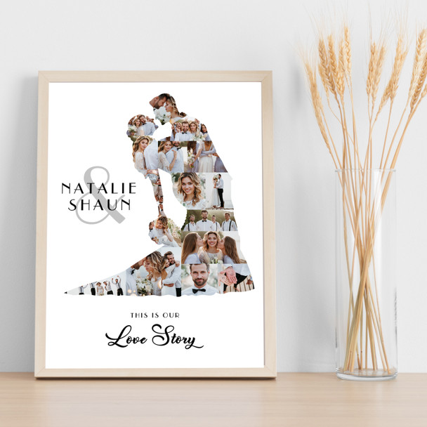 Photo Collage Wedding Personalised Gift 18-Photo Couple Print Or Canvas
