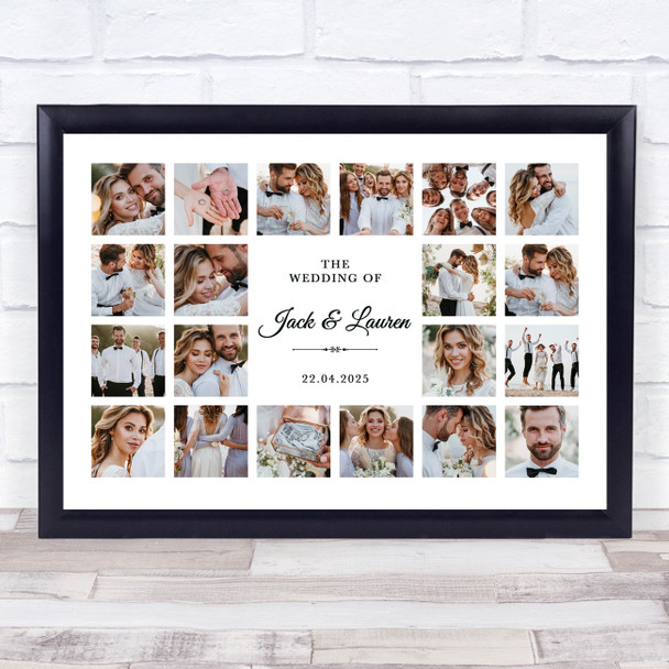 Photo Collage Wedding Personalised Gift 20-Photo Print Or Canvas