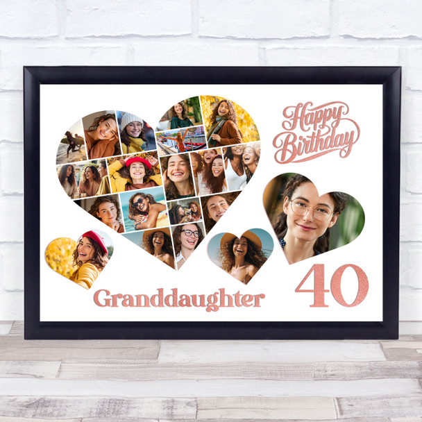 Photo Collage 40th Birthday Gift For Granddaughter 20-Photo s Print Or Canvas Photo Collage 40th Birthday Gift For Granddaughter 20-Photo s Print Or Canvas