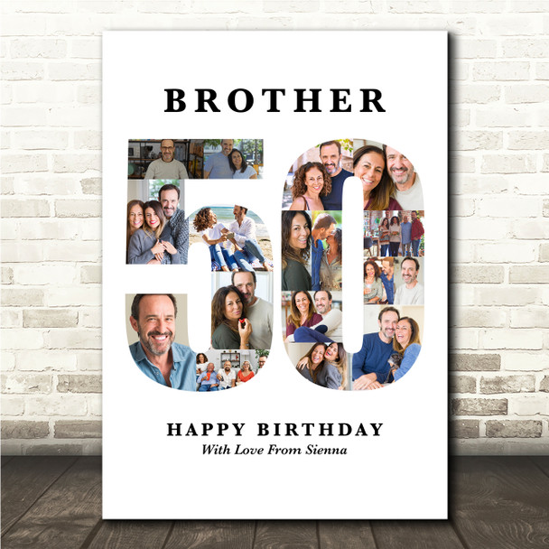 Photo Collage 50th Birthday 17-Photo Birthday Gift For Him 50 Print Or Canvas Photo Collage 50th Birthday 17-Photo Birthday Gift For Him 50 Print Or Canvas