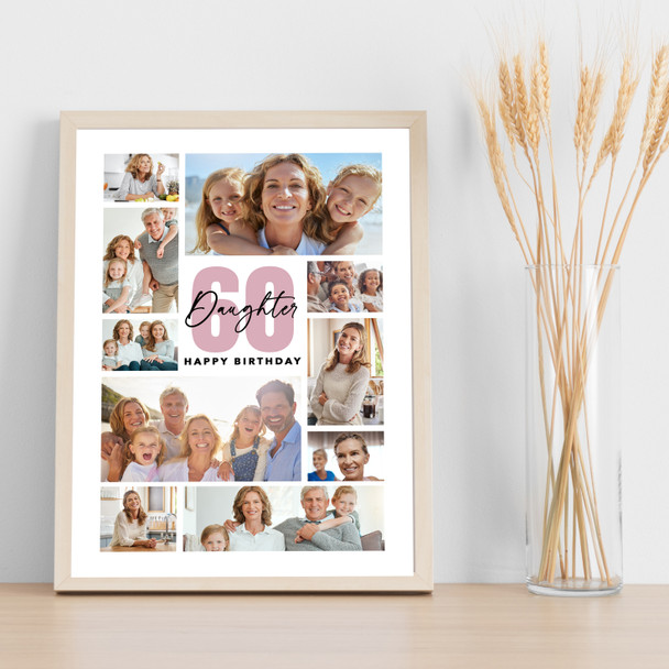 Photo Collage 60th Birthday Custom Gift For Daughter 10-Photo Print Or Canvas Photo Collage 60th Birthday Custom Gift For Daughter 10-Photo Print Or Canvas