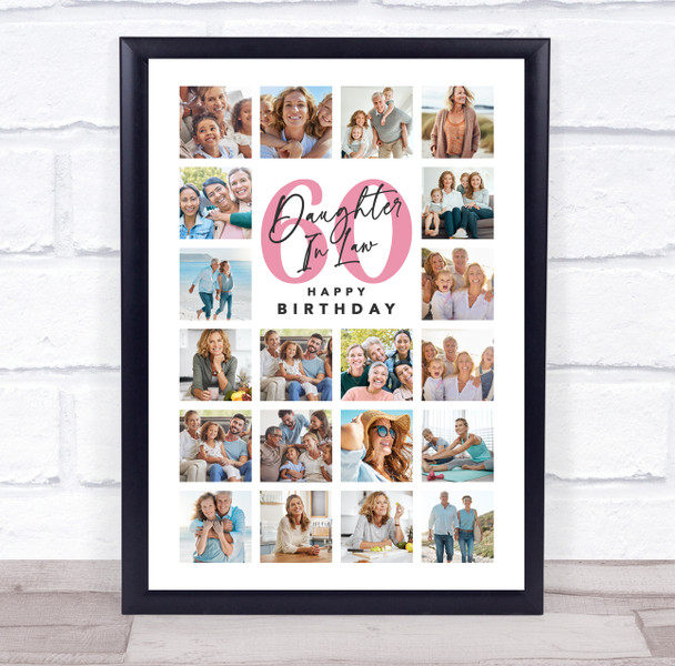 Photo Collage 60th Birthday Gift For Daughter-In-Law 20-Photo Print Or Canvas Photo Collage 60th Birthday Gift For Daughter-In-Law 20-Photo Print Or Canvas