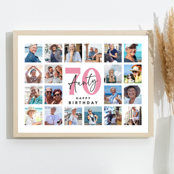 Photo Collage 70th Birthday Gift For Aunty 20-Photo Landscape Print Or Canvas Photo Collage 70th Birthday Gift For Aunty 20-Photo Landscape Print Or Canvas