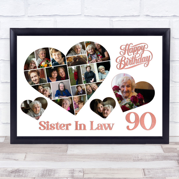 Photo Collage 90th Birthday Gift For Sister-In-Law 20-Photo s Print Or Canvas